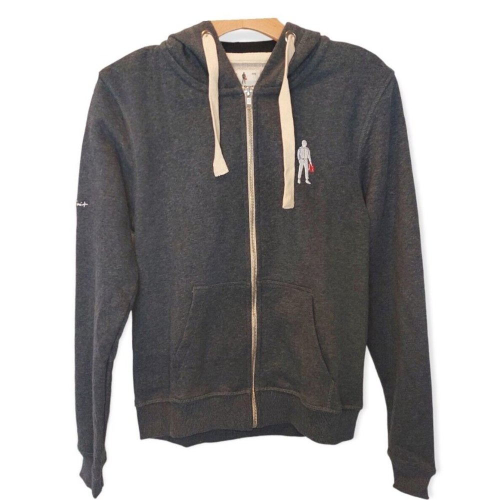 Racing Spirit Iconic Gray Zip Hoodie XSmall Classic Fit Unisex Made In Turkey